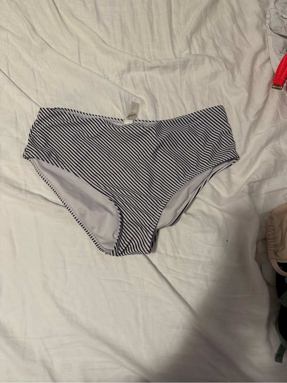 Striped Bikini Bottoms in Navy and White
